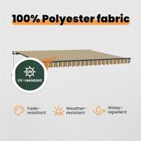 VidaXL Inklapbaar zonnescherm groen en geel 400 × 300 cm - thumbnail