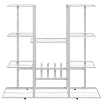 Bloemenstandaard 94,5x25x89 cm ijzer wit