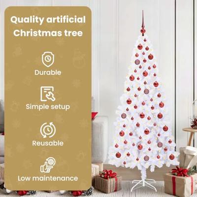 Kunstkerstboom met 300 LED Wit 180 cm PVC en staal