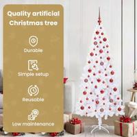 Kunstkerstboom met 300 LED Wit 180 cm PVC en staal - thumbnail