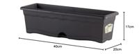 Plantenbak met schaal Plastiken Antraciet Polypropyleen 40 x 20 cm - thumbnail