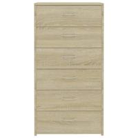 Dressoir met 6 lades 50x34x96 cm spaanplaat sonoma eikenkleurig - thumbnail