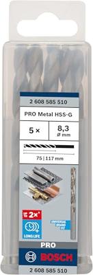 Bosch Accessoires Metaalboren HSS-G, Standard 8,3 x 75 x 117 mm 5st - 2608585510 Bosch Accessoires Metaalboren HSS-G, Standard 8,3 x 75 x 117 mm 5st - 2608585510