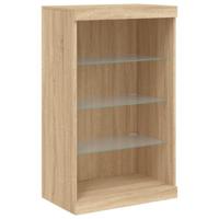 Dressoir met LED-verlichting 60,5x37x100 cm sonoma eikenkleurig - thumbnail