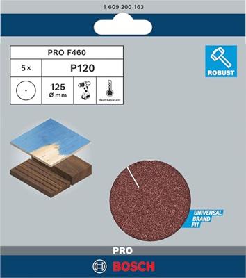 Bosch Accessoires 5 Schuurbladen boormachine 125 F460, Expert for Wood+Paint Span, 120 - 1609200163 Bosch Accessoires 5 Schuurbladen boormachine 125 F460, Expert for Wood+Paint Span, 120 - 1609200163