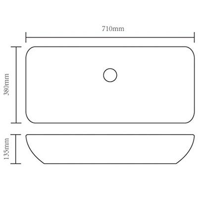 Wastafel 71x38x13,5 cm keramiek goudkleurig - thumbnail