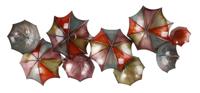 Wanddecoratie metaal paraplu - thumbnail