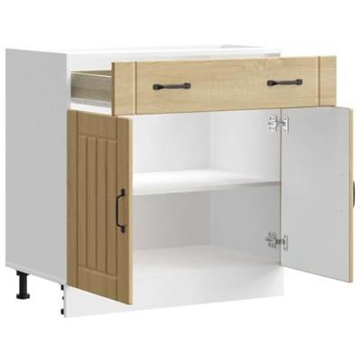 Keuken onderkast Lucca bewerkt hout sonoma eikenkleurig