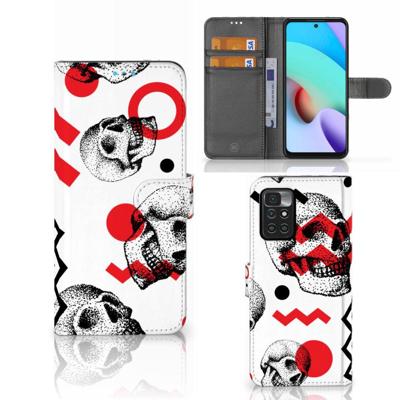 Telefoonhoesje met Naam Xiaomi Redmi 10 Skull Red Telefoonhoesje met Naam Xiaomi Redmi 10 Skull Red