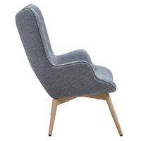 Artistiq Fauteuil 'Anderson' Houten poot, kleur Grijs - thumbnail