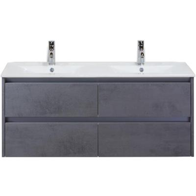 Dante Badmeubelset 120 cm - Beton Antraciet - Keramische Wastafel Wit Enjoy