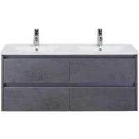 Dante Badmeubelset 120 cm - Beton Antraciet - Keramische Wastafel Wit Enjoy - thumbnail