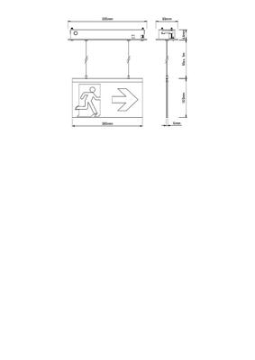 Beltrona M20002 LED-vluchtwegverlichting Plafondinbouwmontage Rechts, Links, Naar boven, Naar beneden