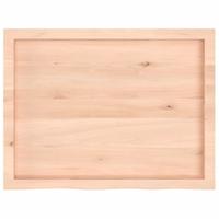 Wandschap 80x60x6 cm onbehandeld massief eikenhout - thumbnail