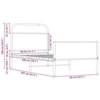 Bedframe zonder matras bewerkt hout sonoma eikenkleur 107x203cm - thumbnail
