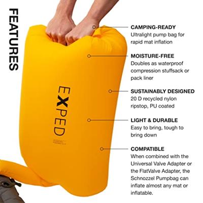 Exped Schnozzel Pumpbag UL Luchtbedpomp Geel M Exped Schnozzel Pumpbag UL Luchtbedpomp Geel M
