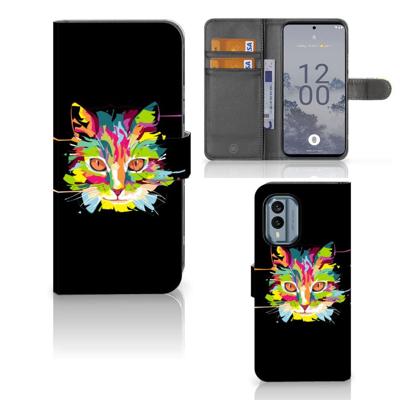 Nokia X30 Leuk Hoesje Cat Color Nokia X30 Leuk Hoesje Cat Color