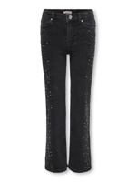 Kids ONLY winter jeansbroek meisjes - zwart - KogJuicy - wide leg fit, glitter steentjes - thumbnail