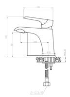 Wiesbaden Tarma eenhendel-wastafelmengkraan laag wit/chroom - thumbnail