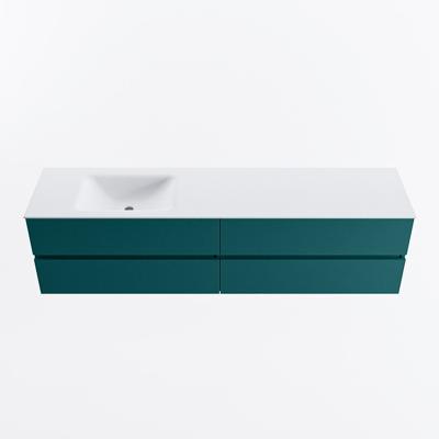 MONDIAZ VICA 190cm badmeubel onderkast Smag 4 lades. Wastafel CLOUD links 1 kraangat, kleur Talc.