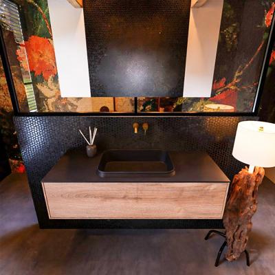 Badkamermeubelset Mondiaz Erin 120 cm met 1 Lade met RIDGE Wastafel Midden Urban Zonder Kraangaten Greeploos Mat Washed Oak Badkamermeubelset Mondiaz Erin 120 cm met 1 Lade met RIDGE Wastafel Midden Urban Zonder Kraangaten Greeploos Mat Washed Oak