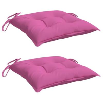 VidaXL Stoelkussens 2 st 40x40x7 cm stof roze