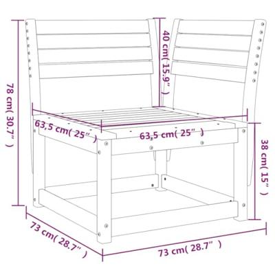 Tuinhoekbank 73x73x78 cm gempregneerd grenenhout - thumbnail