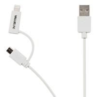 Nedis 2-in-1-Kabel | USB-A Male | Apple Lightning 8-Pins / USB Micro-B Male | 1 m | 1 stuks - CCGP39400WT10 CCGP39400WT10 - thumbnail