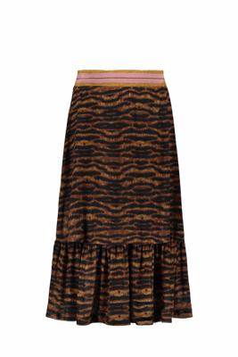 Like Flo Meisjes rok - AOP mesh lang - Camel