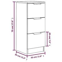 Dressoir 30x30x70 cm bewerkt hout grijs sonoma eikenkleurig - thumbnail