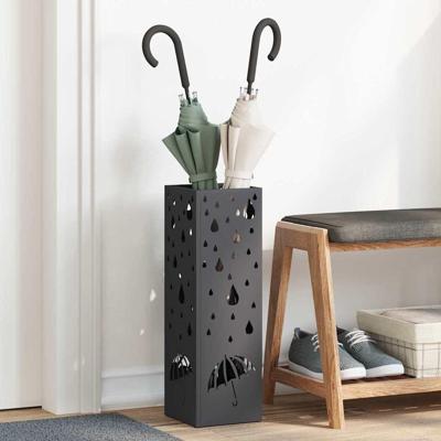 VidaXL Paraplu standaard met opslag zwart 15,5 x 15,5 x 49 cm metaal VidaXL Paraplu standaard met opslag zwart 15,5 x 15,5 x 49 cm metaal