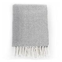 Plaid visgraat 160x210 cm katoen grijs - thumbnail