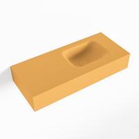 MONDIAZ LEX Ocher vrijhangende solid surface wastafel 70cm. Positie wasbak rechts - thumbnail
