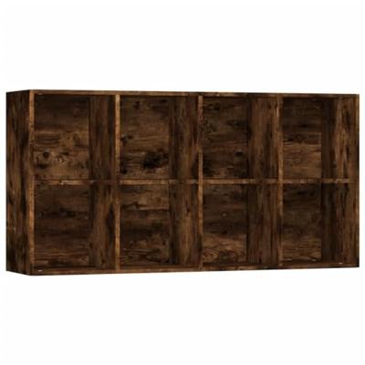 Boekenkast 66x30x130 cm bewerkt hout gerookt eikenkleurig