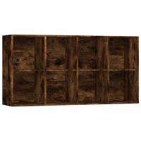 Boekenkast 66x30x130 cm bewerkt hout gerookt eikenkleurig - thumbnail