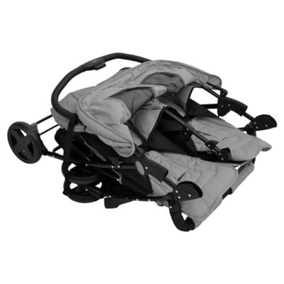 VidaXL Tweelingkinderwagen staal lichtgrijs VidaXL Tweelingkinderwagen staal lichtgrijs