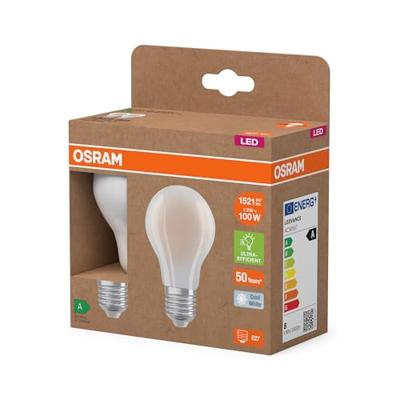 OSRAM HOMELIGHTING 4099854259852 LED-lamp Energielabel A (A - G) E27 Peer 7.2 W = 100 W Neutraalwit (Ø x h) 60 mm x 60 mm 2 stuk(s)