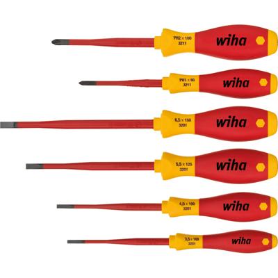 Wiha Schroevendraaierset VDE 6-delig Plat, Kruiskop Phillips