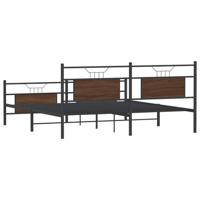 Bedframe zonder matras metaal bruin eikenkleur 180x200 cm - thumbnail