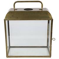 Luxury label windlicht Viktor 14 x 33,5 cm staal roestbruin - thumbnail