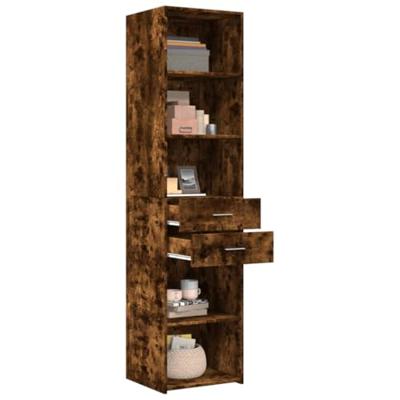 Hoge kast 45x42,5x185 cm bewerkt hout gerookt eikenkleurig