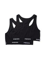 2-Pack Bustier dames Top - Zonder vulling - Katoenen bralette met brede bandjes - Bh Topje - thumbnail