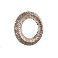 PTMD Lorrix Gold iron mirror with lines pattern round - thumbnail