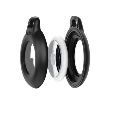 Belkin Waterdichte Apple AirTag veilige houder met sleutelhanger, duurzame krasbestendige AirTag-hoes, beschermende AirTag-sleutelhangeraccessoire voor sleutels, huisdieren, bagage, rugzakken en meer