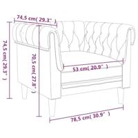 Fauteuil Chesterfield-stijl stof donkergrijs - thumbnail