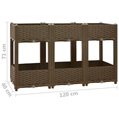 VidaXL Plantenbak verhoogd 120x40x71 cm polypropyleen