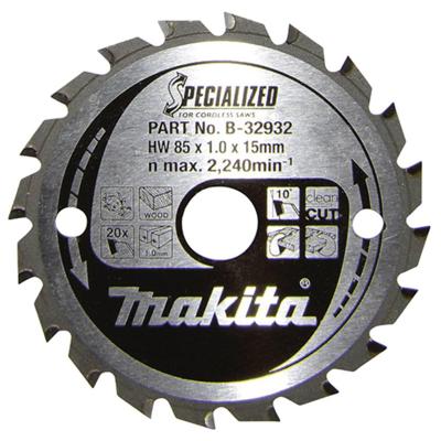 Makita SPECIALIZED B-32932 Hardmetaal-cirkelzaagblad 85 x 15 x 0.7 mm Aantal tanden: 20 1 stuk(s) Makita SPECIALIZED B-32932 Hardmetaal-cirkelzaagblad 85 x 15 x 0.7 mm Aantal tanden: 20 1 stuk(s)