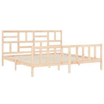 Bedframe met hoofdbord massief hout