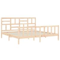 Bedframe met hoofdbord massief hout - thumbnail
