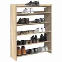 VidaXL Schoenenrek 80x25x100 cm bewerkt hout sonoma eikenkleurig - thumbnail
